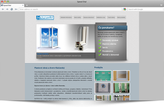 Webstránky Plastové okná Klačanský