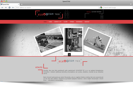 Webstránky Elevatortec
