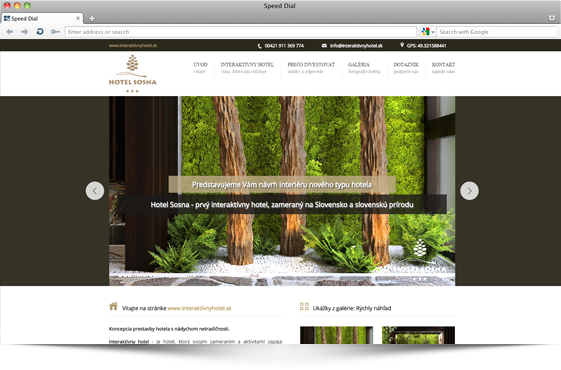 Webstránky Interaktívny hotel